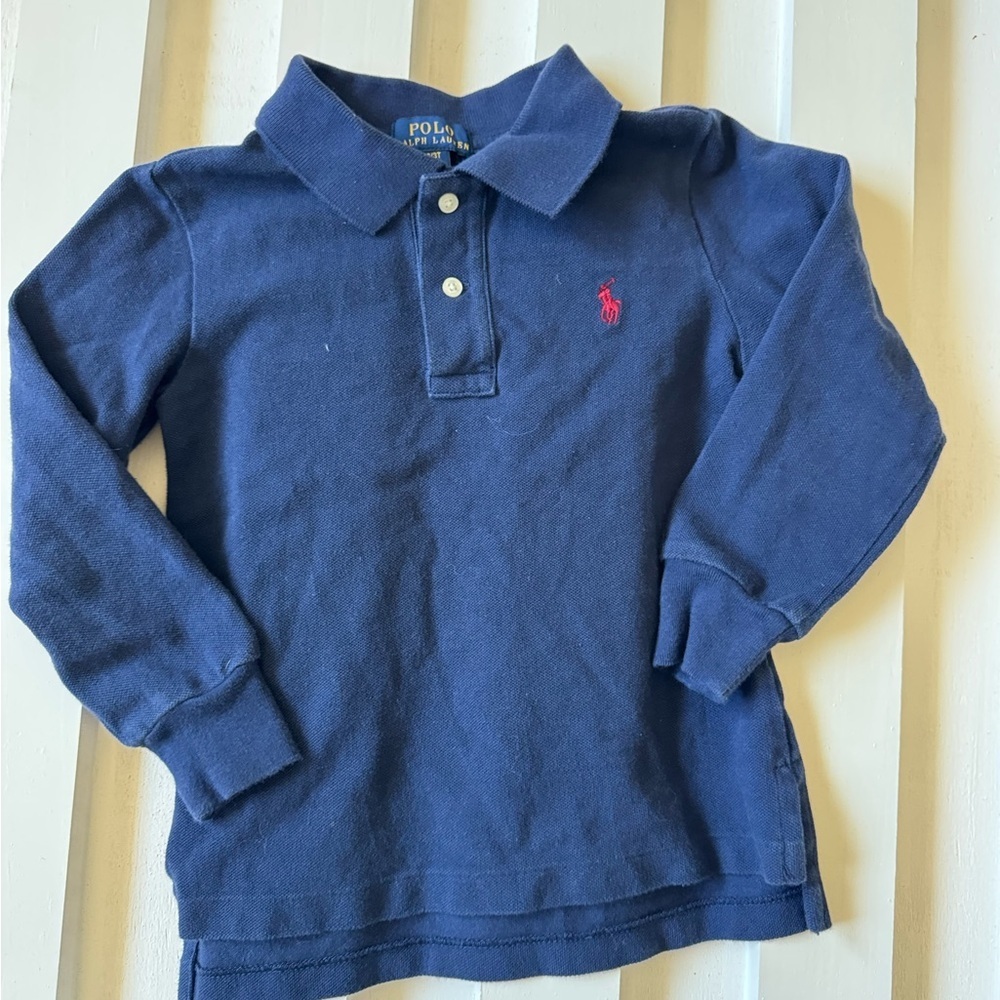 Polo by Ralph Lauren Kids Dark Blue Long Sleeve Polo
